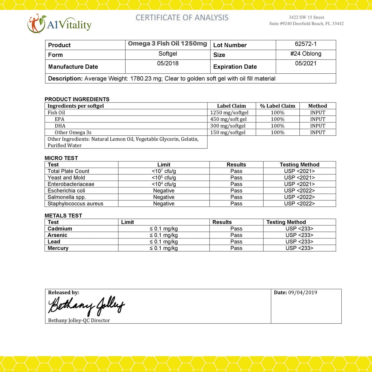 Omega 3 Fish Oil - A1Vitality