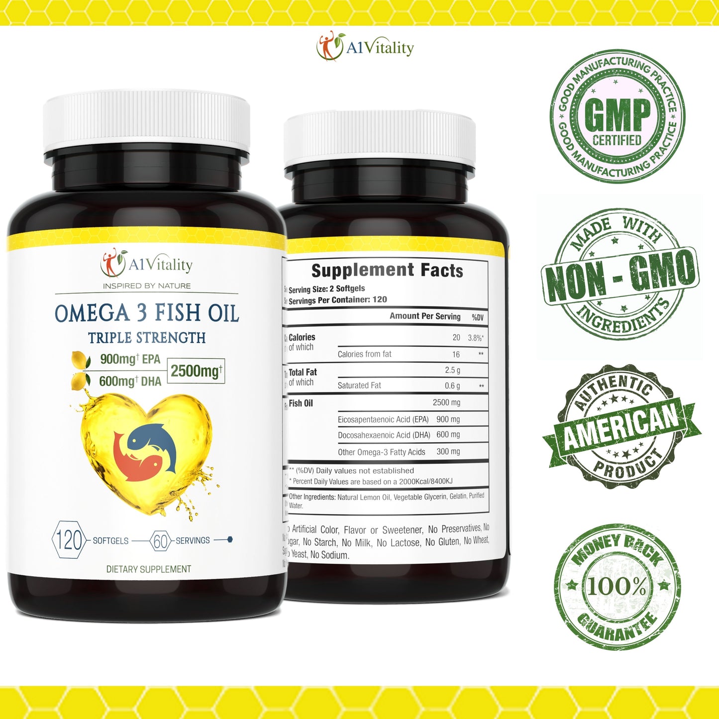 Omega 3 Fish Oil - A1Vitality
