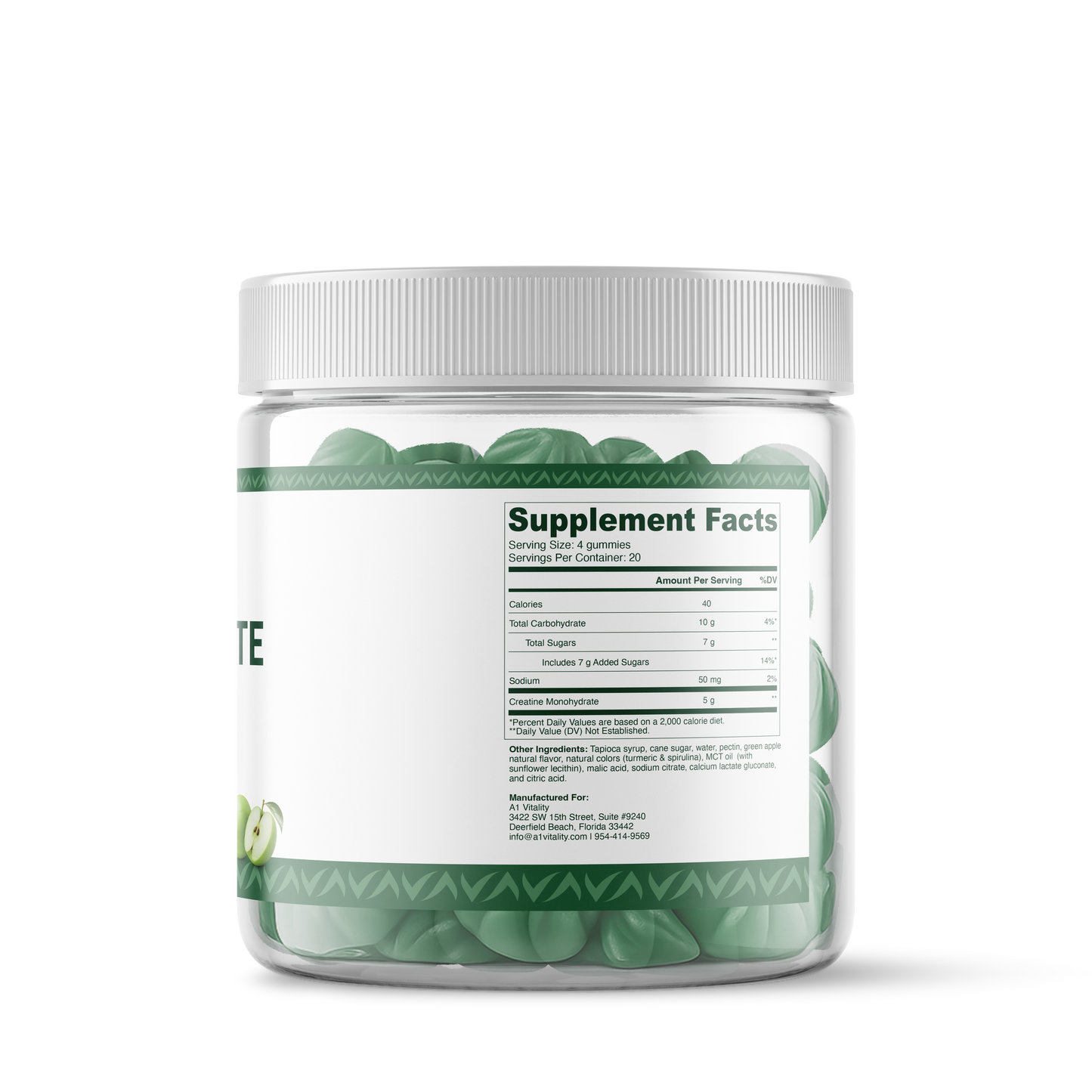 Creatine Monohydrate Gummies - Natural Apple Flavor