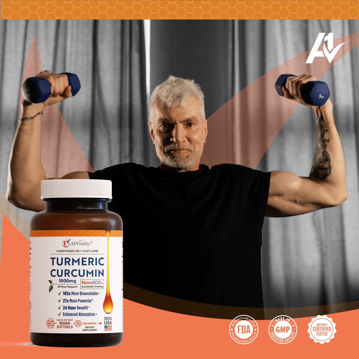 Vegan Turmeric Curcumin with NovaSOL® - A1 Vitality