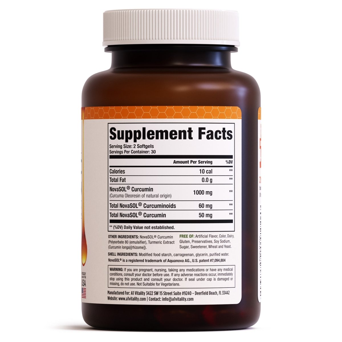 Vegan Turmeric Curcumin with NovaSOL® - A1 Vitality