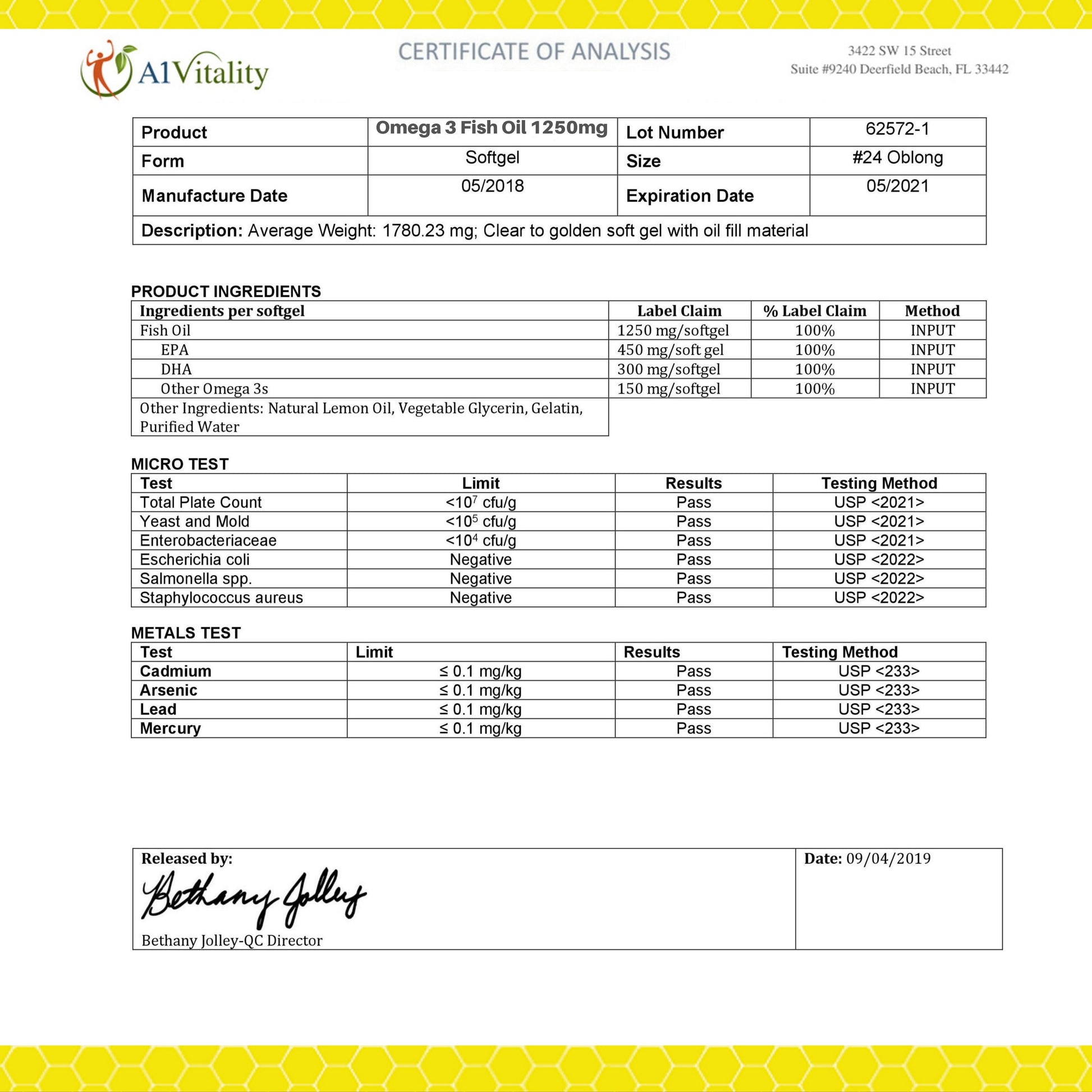 Omega 3 Fish Oil - A1Vitality
